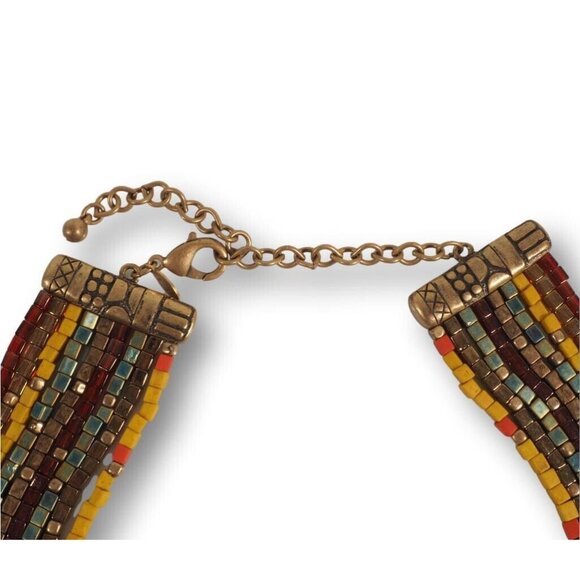 Chicos Multicolor Beaded Necklace With Chain Closure - Picture 3 of 9